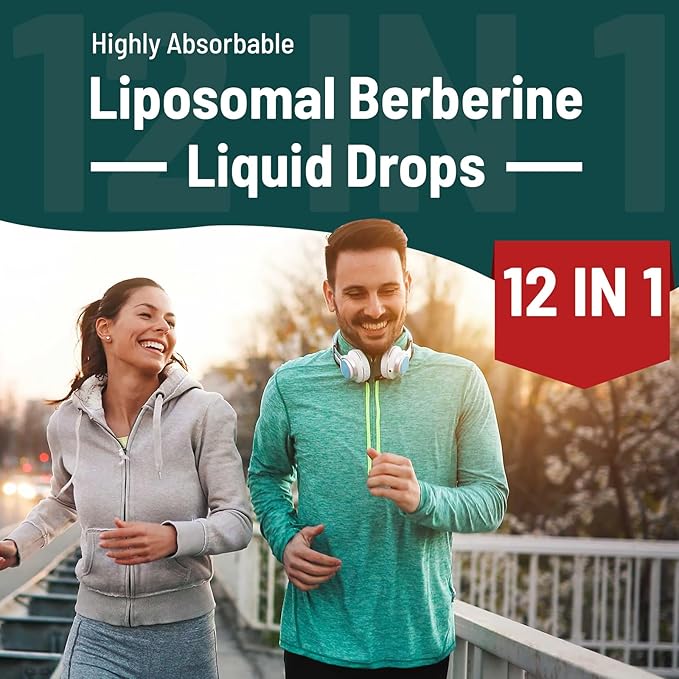 Berberine HCl Drops Supplement - Liposomal Berberine HCl Liquid- 4 fl oz
