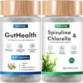 Dulave Gut Health & Spirulina Chlorella Bundle – Probiotics, Digestive Enzymes & Greens – Supports Digestion, Energy, Immune Health – Non-GMO(1 Set)