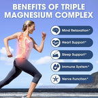 Magnesium Glycinate Liquid Drops with Taurate & Citrate, Magnesium Supplement for Sleep, Calm & Relaxation, with Potassium & Omega-3, High Absorption Formula, Blueberry Flavor, 2 Fl Oz