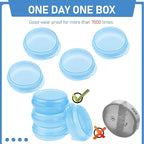 4 Pcs Mini Pill Organizer Small Pill Box Cute Portable Pill Case for Pocket Purse Travel Storage Containers Earplug Case Medicine Dispenser Vitamin Holder (4 Blue)