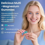 Magnesium Glycinate Gummies 2200mg, High Absorption Magnesium Glycinate, Citrate, Malate Gummies for Adults and Kids, Sugar Free, Vegan for Sleep Support, Blueberry, 60 Count