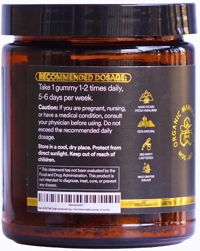 Organic SHILAJIT Gummies by NutroTonic | Shilajit for Men & Women | Cane Sugar Free, Sweetened by Organic Manuka Honey | Clean Formula | Natural Fulvic & Humic Acid | 30 Healthy Gummies (6)