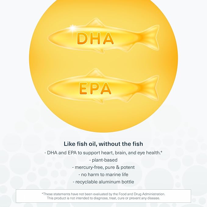 Youtheory Ocean-Friendly Omega - Algae Omega 3 Supplement with EPA & DHA - Supports Brain & Eye Health* - Plant-Based - for Pescatarian & Vegan Diets - 60 Softgels (30-Day Supply)