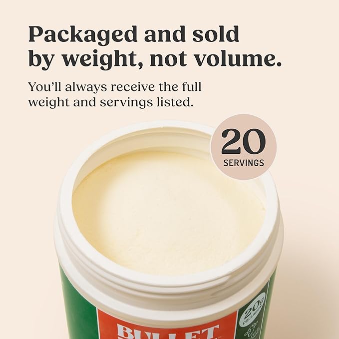 Bulletproof Unflavored Collagen Peptides Powder with MCT Oil, 14.3 Ounces, Grass-Fed Collagen Protein for Skin, Bone and Joint Support, Pasture Raised, No Added Hormones