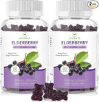 AFXMATE Sambucus Black Elderberry Gummies with Zinc and Vitamin C for Adults Kids Immune Support, Sugar Free Elderberry 120 Counts