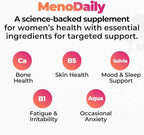 Happy Mammoth Meno Daily Menopause Vitamins & Supplements for Women, Boost Metabolism, Healthy Skin, Hair and Nails, Hot Flash, Mood Support, 72 Capsules