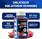 Vitamatic Sugar Free Melatonin 60 mg - 60 Vegetarian Gummies - Non-Habit Forming Supplement