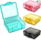 TecQach Small Pill Box 4 pcs,Cute Travel Pill Organizer Case Mini Tiny Clear Plastic Storage Containers Portable for Pocket Purse
