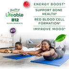Lifeable Vitamin B12 Gummies for Adults | 1000 mcg | Great Tasting B12 Vitamins | Non-GMO, Vegan B12 | for Energy and Metabolism Support | 90 Gummies