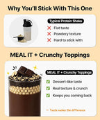 Chocolate Protein Shake, 16g Protein & High Fiber, Low Sugar, Keto-Friendly Meal Replacement powder with Roasted Almonds & Oat Crunch Balls (7 Packs, 1.41 oz Each)