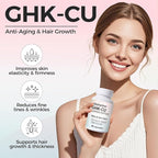 GHK-Cu Copper Peptide Supplement, 120mcg High-Purity Supplement for Skin & Hair, Enteric-Coated for Maximum Absorption, Vegan & Gluten-Free (60 Count)