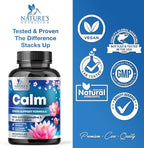 Stress Support Supplement - Extra Strength Ashwagandha, GABA, Magnesium, L-Theanine for Relief - Supports Mood & Focus - Naturally Calm, Unwind & Relax - Eases Tension & Nervousness - 60 Capsules