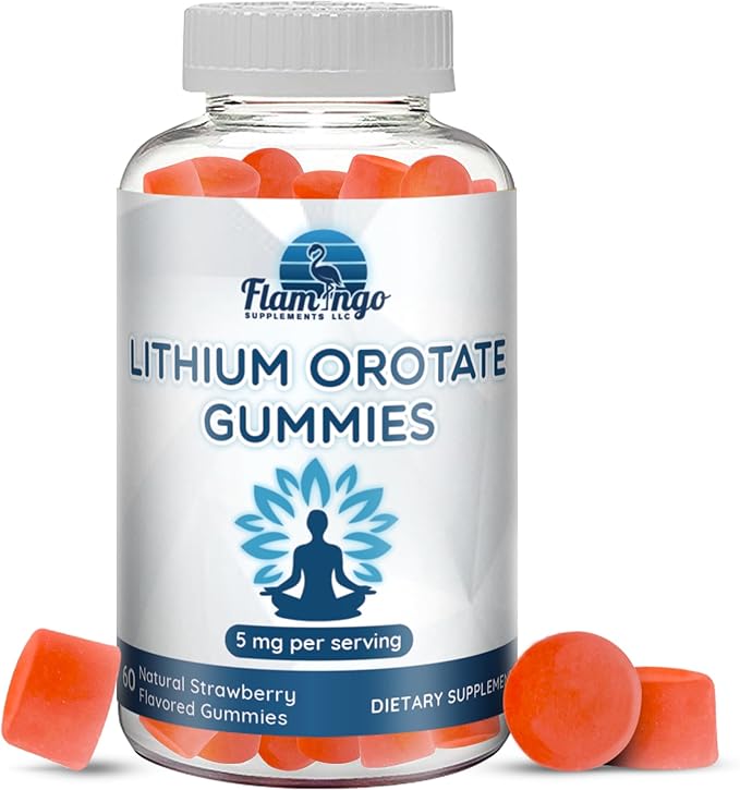 Lithium Orotate Gummies 5mg (Per Serving) – Chewable Lithium Supplement – Gentle Daily Support – Vegan, Non-GMO – 60 Gummies