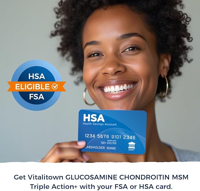 Vitalitown Glucosamine Chondroitin MSM | Collagen, Boswellia, Turmeric, Hyaluronic Acid, Bromelain | Triple Action+ Formula | 12 Ingredients | 90 Tablets, No Shellfish