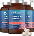 3 Pack OCEAN ESSENCE Total Bone Support - Plant-Based Algae Calcium Supplement for Supporting Bone Density & Strength - For Men & Women 35+ - 120 Natural Calcium Capsules - Vitamins for Optimal Health