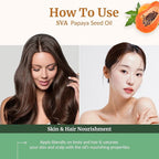 SVA Papaya Seed Oil - 4 Fl Oz – 100% Natural Cold Pressed Papaya Oil - for Face, Skin Care, Hair Care, Scalp Massage & Body Massage – Carrier Oil with Dropper