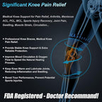 NEENCA Professional Knee Brace for Pain Relief, Medical Knee Support with Patella Pad & Side Stabilizers, Compression Knee Sleeve for Meniscus Tear, ACL, Joint Pain, Runner, Workout - FSA/HSA APPROVED