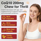 ZEBORA CoQ10 200mg Gummies, High Absorption Coenzyme Q10 Supplements with Omega-3, Heart & Energy Support, Powerful Antioxidant, Orange Flavor, 90 Gummies