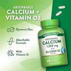 Nature's Truth Calcium 1200mg with Vitamin D3 5000 IU | 60 Softgels | from Calcium Carbonate | Non-GMO & Gluten Free Supplement