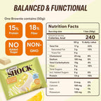 Fitness SHOCK Lemon Poppy Seed Protein White Brownie - No Added Sugar, 7.5g Protein, Low Carb Guilt-Free Dessert - 0g Added Sugar, 10g Net Carbs, 5g Fiber, Non-GMO - 10 x 50g