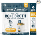Bare Bones Classic Chicken Bone Broth Instant Powdered Mix Packets | 5g Collagen | 10g Protein | Keto & Paleo Friendly | No Artificial Flavors | Non-GMO, Gluten-Free, Dairy-Free on-the-go 16 Pack