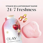 Olay Body Wash for Women, Fresh Radiance, 24/7 Skin-Loving Freshness, Visibly Radiant, Plant Based Cleansers, Vitamin B3 & Antioxidant Blend, For All Skin Types, Black Cherry & Vanilla Scent, 22 fl oz