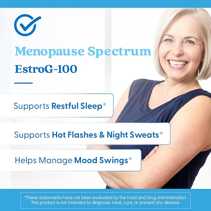 Doctor's Best Menopause Spectrum with EstroG-100 - Menopause Support Supplement for Women, Hot Flashes & Night Sweats Support, Helps Dryness, Gluten Free, Soy Free, Vegan Capsules - 30 Veg Caps