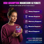 Magnesium Glycinate Gummies 600mg, [2-in-1 Dual Flavor Mix] - Sugar-Free, High Absorption Magnesium Supplement for Adults, Muscle Support and Relaxation, Vegan & Non-GMO