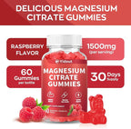 High Absorption Magnesium Gummies for Adults，Magnesium Supplement for Muscle, Nerve, Bone and Heart Support, Vegan, Non-GMO，Raspberry Flavor (60 Count（Pack of 2）)