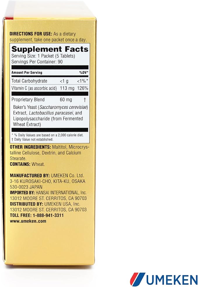 Umeken Lipopo, 6 Month Supply- Lipopolysaccharide, Beta-glucan from Yeast, Lactic Acid Bacteria, and Vitamin C. Made in Japan. 180 Packets. (Pack of 2)
