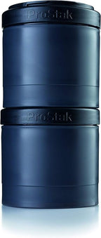 BlenderBottle ProStak Twist n' Lock Storage Jars Expansion 2-Pak with Pill Tray, All Black