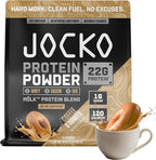 Jocko Fuel Whey Protein Powder, Coffee & Donuts, 22g Protein, Digestive Enzymes + Probiotic Blend, No Sugar Added, with Essential Amino Acids + Electrolyte Minerals, 28 Servings