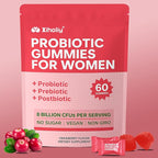 Women Probiotic Gummies - Viginal Probiotics for Women, Feminine pH Balance Supplement, Prebiotic Chewable Gummy, for Vaginal Health, Yeast Balance, Immune Defense, Healthy Odor, Cranberry, 60 Count
