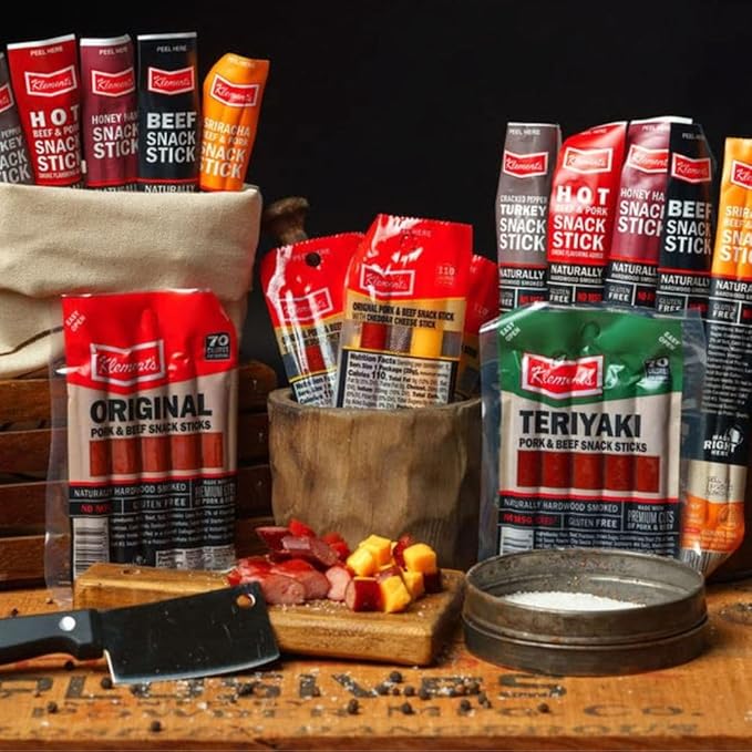Jerky.com 26pc Meat Sticks Variety Pack | Beef Jerky Gifts for Men | Low Sugar & High Protein | Gluten Free & Keto Meat Sticks | Pork, Turkey, Ham Beef Jerky Sticks & Cheese Sticks | Birthday Gifts for Men
