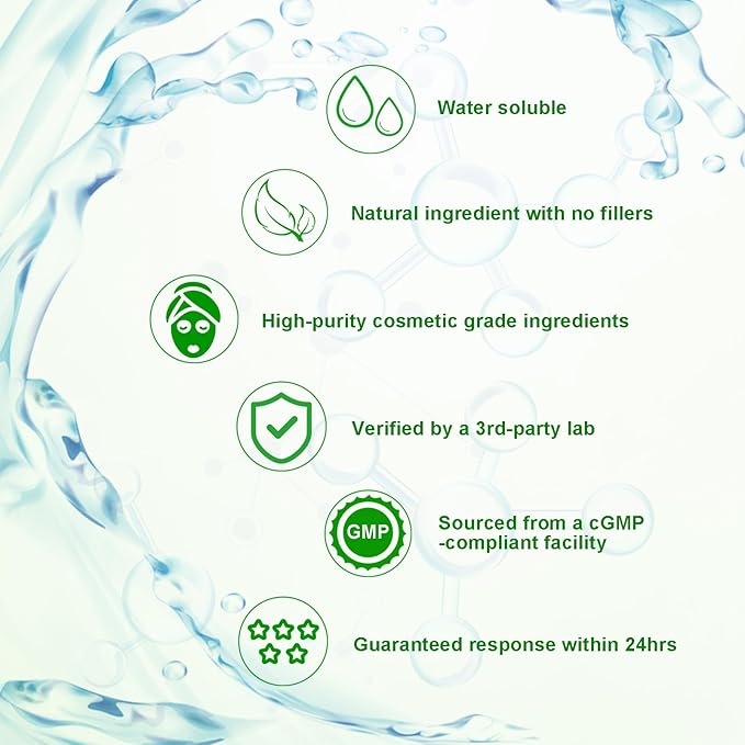 MAYKER Pure Hyaluronic Acid Powder, 1.41 oz | Low Molecular Weight, Cosmetic Grade | For DIY Serums, Creams, Moisturizers | Clear, Watery Texture After Fully Dissolved