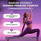 Lukaree Evening Primrose Oil Complex for Women – Hormone Wellness with Cold-Pressed EPO, 10% GLA, Sage, Fulvic Acid, L-Theanine – Supports Cyclical Balance, Mood, Skin & Immune Health, 90 Softgels