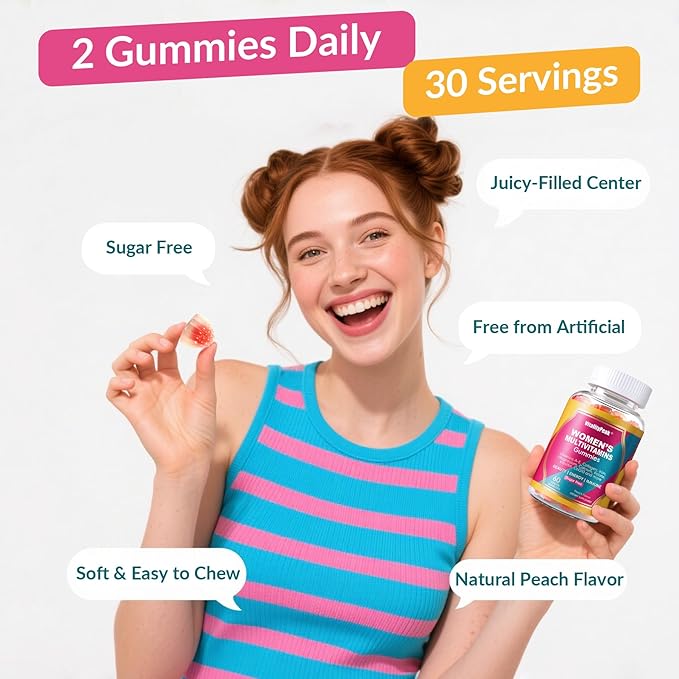 Methylated Multivitamin Gummies for Women | Women’s Multivitamin Gummies with Methylated Folate, Iron, Biotin & Inositol | Sugar Free Women’s Daily Vitamin for Energy, Immune, Hair & Skin | 60 Ct