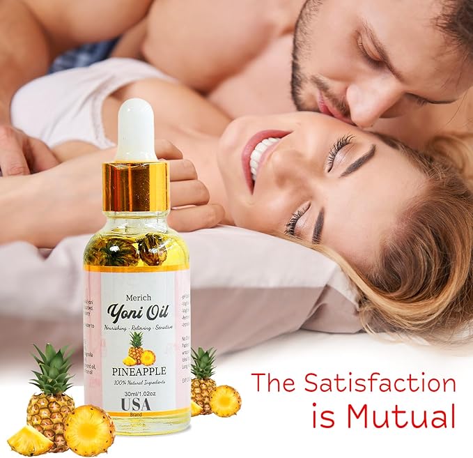 MERICH Natural Yoni Oil for Women | pH Balancing Vaginal Detox Oil, Pineapple | Rejuvenating Formula for Dark Spots & Ingrown Hair | Odor Eliminator & Gentle Cleansing Feminine Care | 1 oz