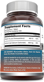 Amazing Formulas Calcium with Vitamin D3 Supplement | Tablets | Non-GMO | Gluten-Free | Made in USA (1 Pack | 250 Count)