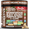 Clean Nutra Wormwood Black Walnut Pumpkin Seed Clove Oil Celery Garlic Grape Papaya Neem Diatomaceous Earth Womens Probiotic Gut Health Cleanse Detox Oregano Olive Turmeric Supplement Vegan Capsules