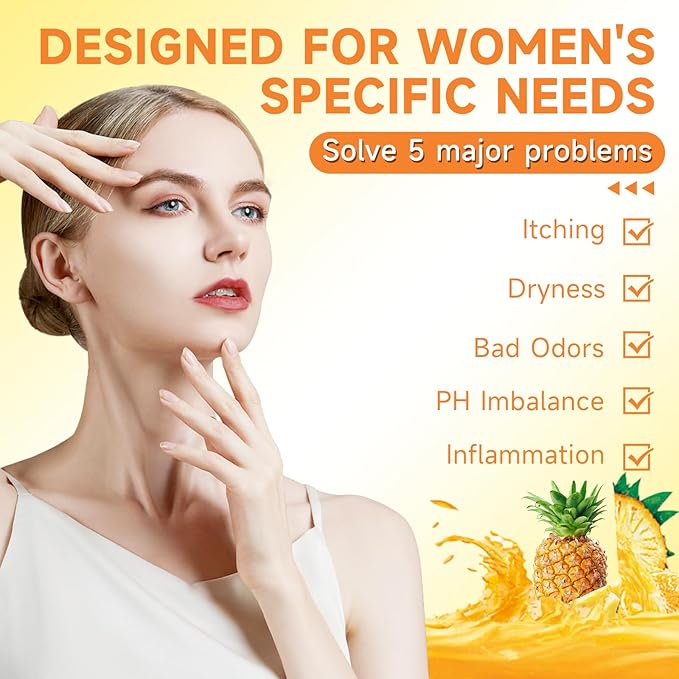 3 PCS Yoni Soap Bar, Organic Yoni Bar Soap Yoni Wash Feminine Wash for Women Ph Balance, Natural Deodorant Vaginal Body Bath Soap Body Wash Pineapple Handmade feminine soap
