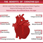 ZEBORA CoQ10-400mg-Softgels with PQQ, BioPerine & Omega-3, Coenzyme Q10(Ubiquinone) Supplement for High-Absorption, Powerful-Antioxidant, Support Heart & Energy-Production, 120 Servings