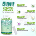 Organic Valerian Root Gummies, Natural Calm to Help Relaxation, Herbal Supplement for Mood Support, Melatonin Free, Non-GMO, Gluten Free, Vegan, Green Grape Flavor, 60 Count