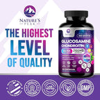 Glucosamine Chondroitin & MSM - 3x Strength Joint Support Supplement for Mobility & Comfort - Glucosamine Complex with Turmeric, Boswellia, Bromelain & Quercetin - Bottled in USA - 60 Capsules