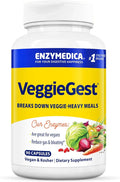 Enzymedica, VeggieGest, Digestive Enzymes, Supports Occasional Gas & Bloating Relief from High Fiber Meals, for Vegan & Vegetarian Diets, Enzyme Blend for Digestive Health, 90 Count