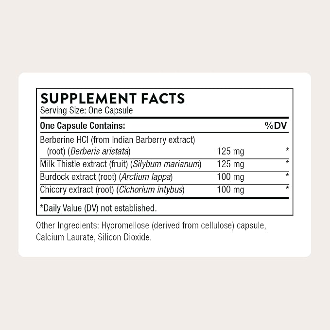 THORNE - Liver Cleanse - Milk Thistle & Berberine Supplement with Burdock & Chicory Extracts - Herbal Blend Supports the Liver’s Natural Detoxification Function* - Third-Party Certified - 60 Capsules