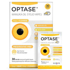 OPTASE Manuka Oil Eyelid Wipes, 30 Count – Eyelid Cleansing Wipes with Natural Manuka Oil – Preservative-Free Formula for Daily Hygiene and Eye Lid Comfort - Doctor Recommended Eye Lid Cleaning