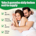 Glycine 3g Gummies, with L Alanine 1000 mg, L Theanine, GABA, Vitamin B6, Sleep Support, Muscle Relaxation, High Absorption Glycine Supplements for Adults, Sugar Free Pineapple Flavor, 60 gummies