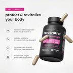 NutraChamps Resveratrol Supplement, Extra Strength Formula for Healthy Aging, Immune Support, 60 Vegan Capsules with Trans-Resveratrol, Green Tea Leaf, Acai Berry & Grape Seed Extract (Pack of 2)