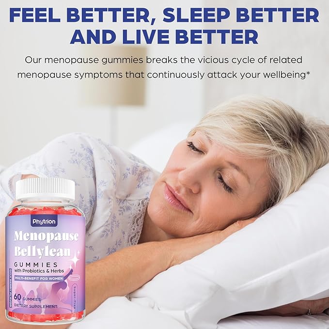 Menopause Supplements for Women, Sugar-Free, 16-in-1 Menopause Relief with Black Cohosh & Ashwagandha, 20 Billion CFU Probiotics, Hormone Harmony for Women, Night Sweats & Mood Swings, 60 Gummies